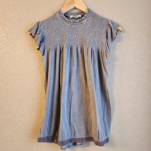 Rewind Grey ruffle sleeve blouse size S